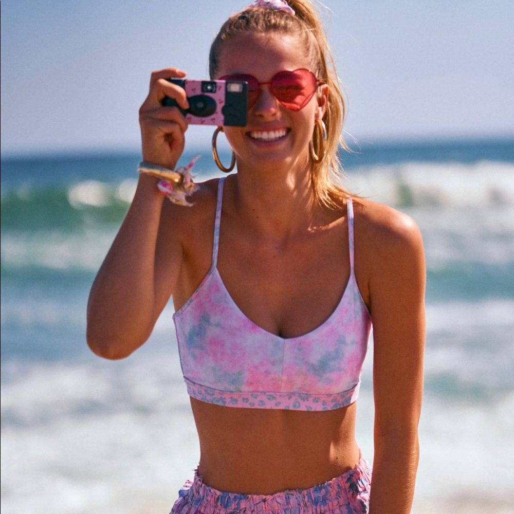 Love shack fancy x bandier sports bra